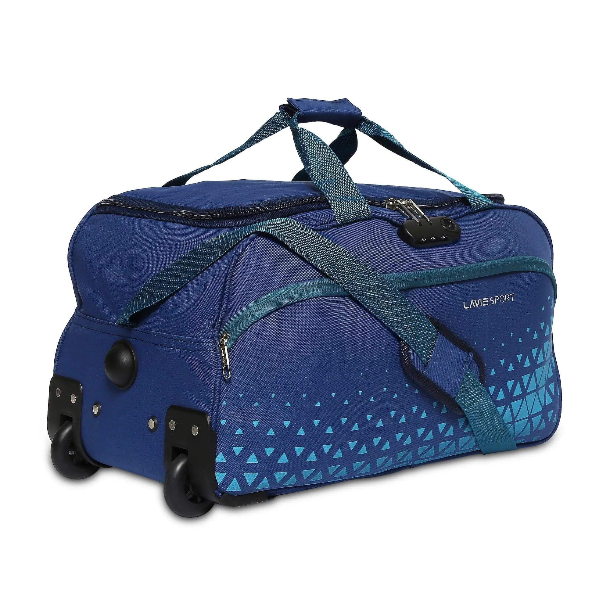 Lavie Sport 62 cms Anti-theft Arrow Wheel Duffle Bag | Navy