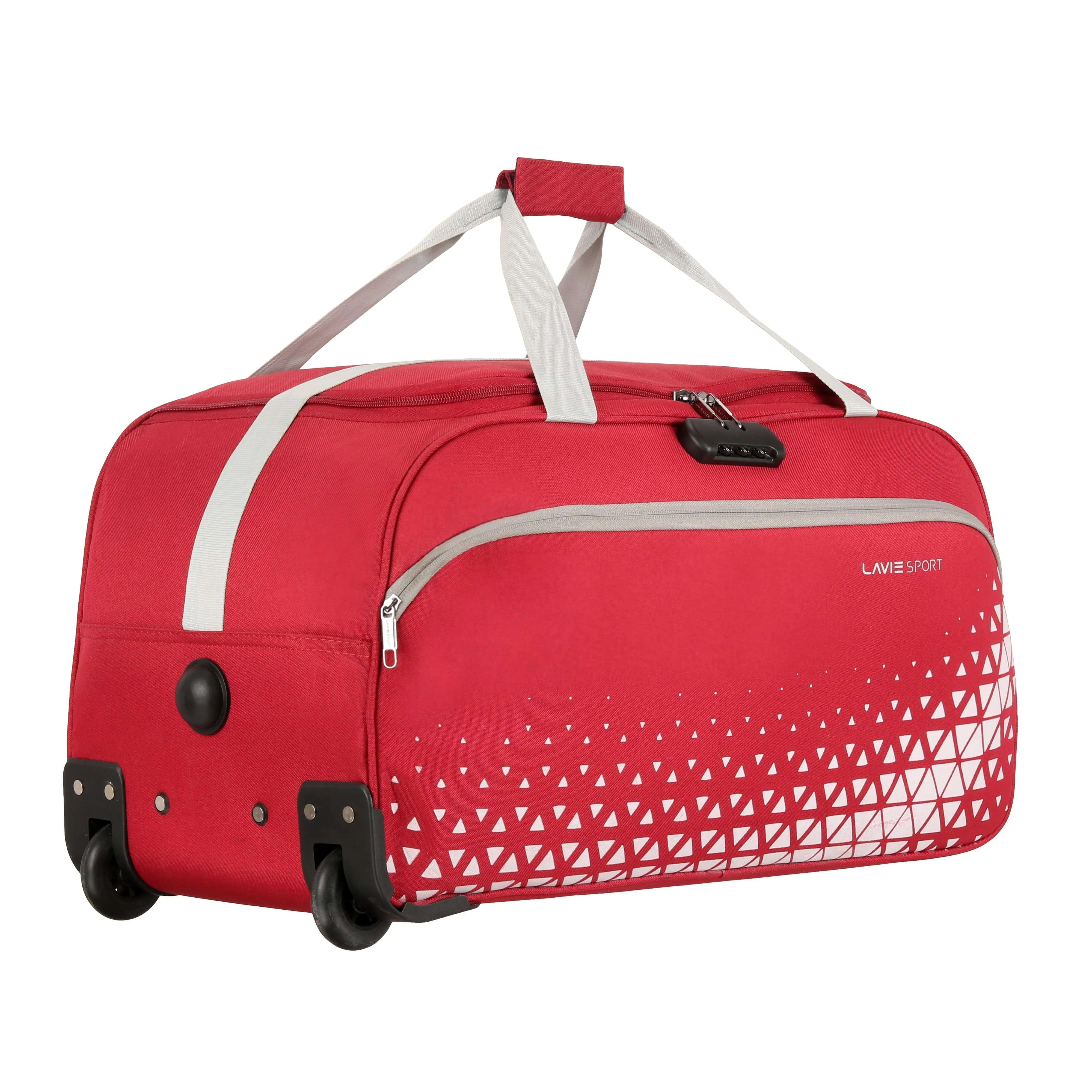 Lavie Sport 62 cms Anti-theft Arrow Wheel Duffle Bag | Red