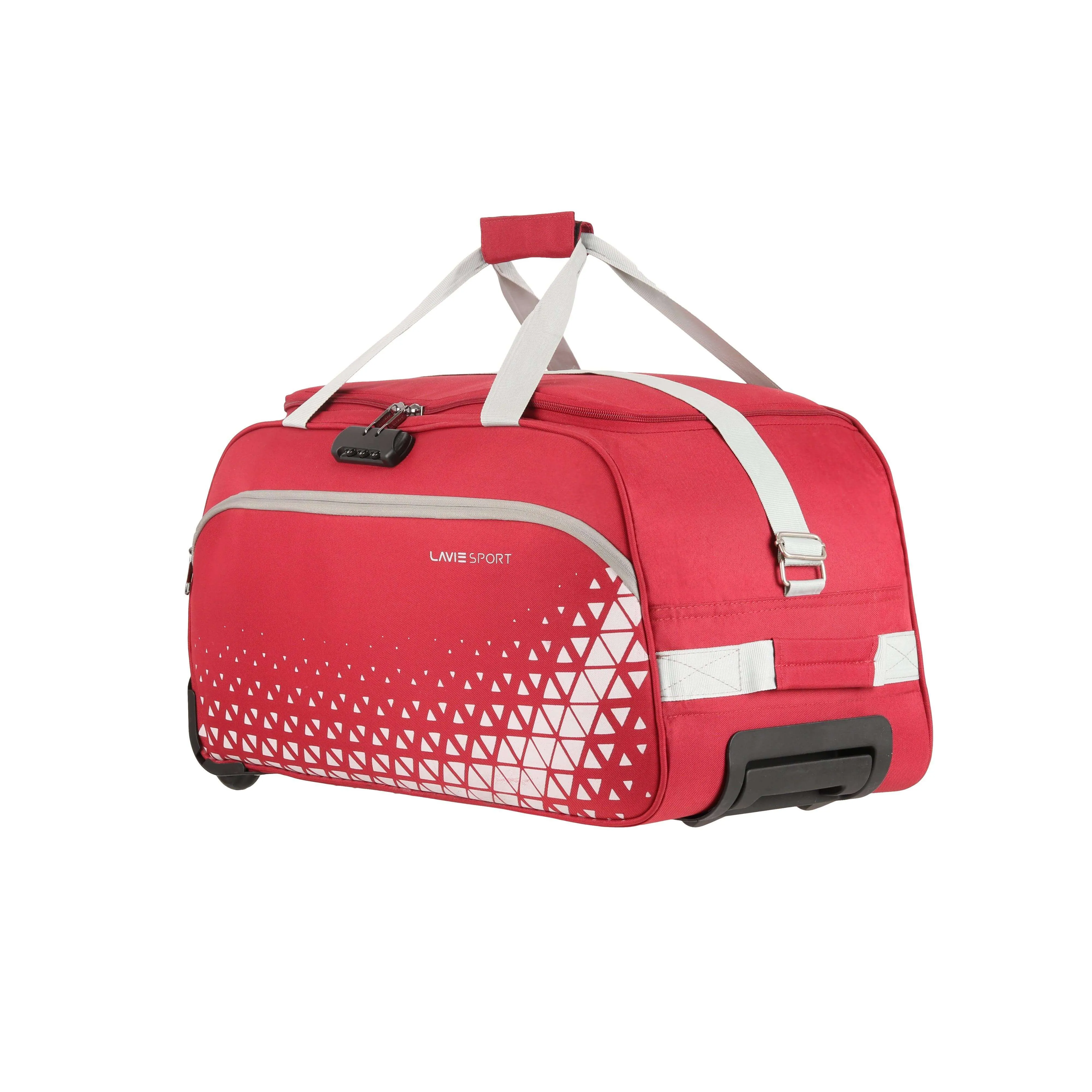 Lavie Sport 62 cms Anti-theft Arrow Wheel Duffle Bag | Red