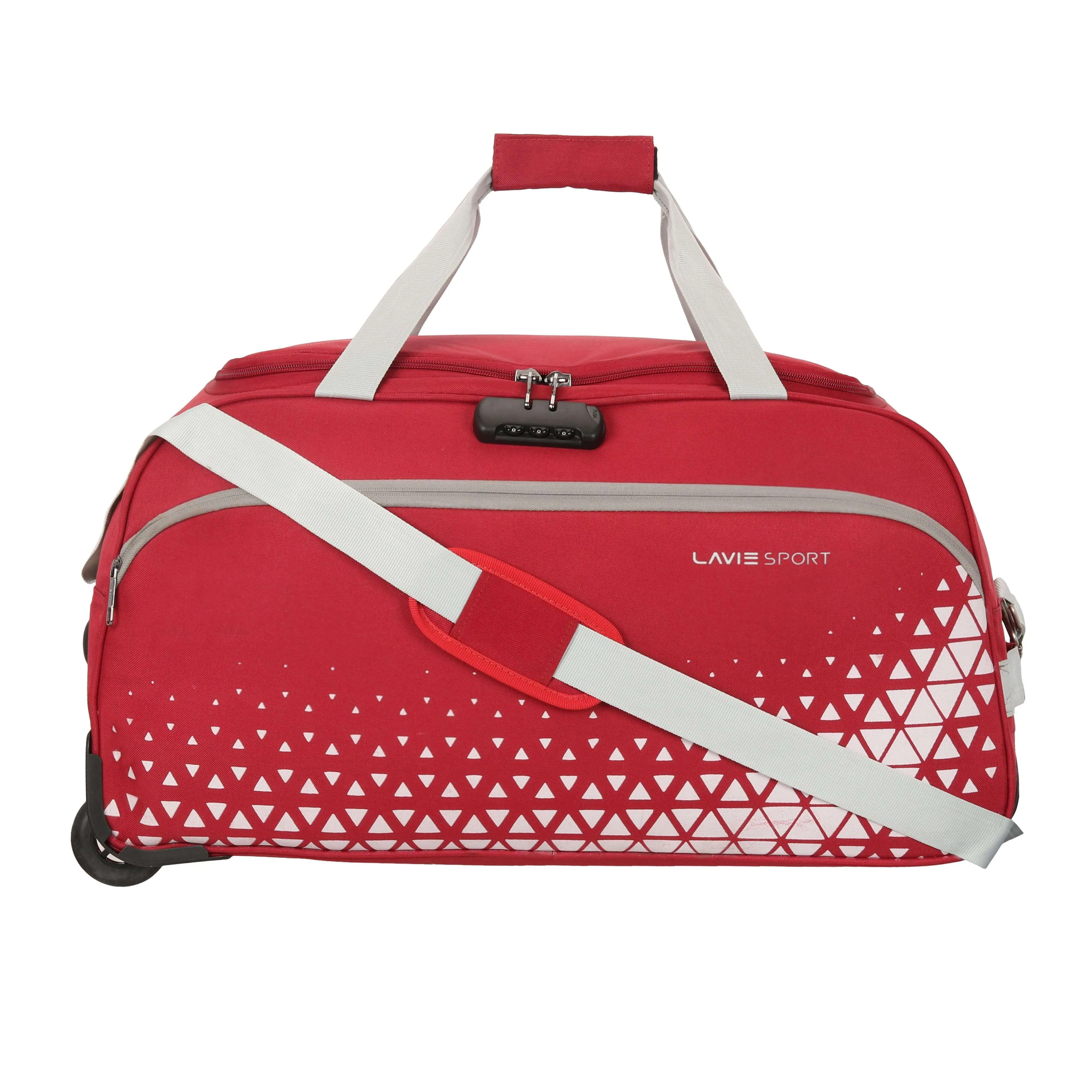 Lavie Sport 62 cms Anti-theft Arrow Wheel Duffle Bag | Red