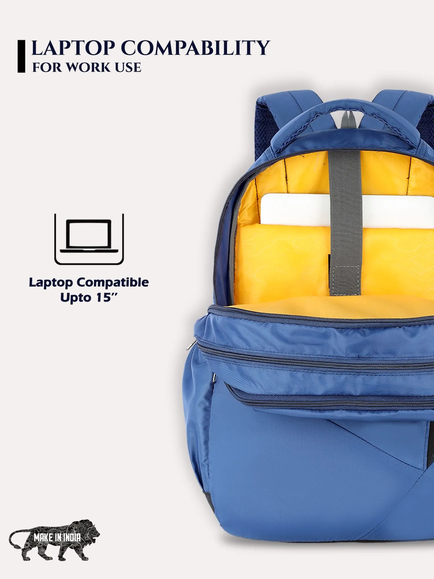 Lavie Sport Astro 36L Anti-theft Laptop Backpack For Men & Women | Laptop Bag For Boys & Girls Navy