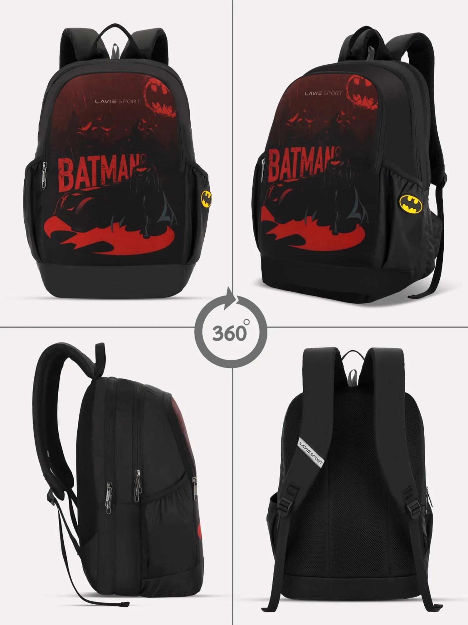 Lavie Sport Batman Crusader 33L Casual Laptop Backpack For Men/Women & Boys/Girls Black