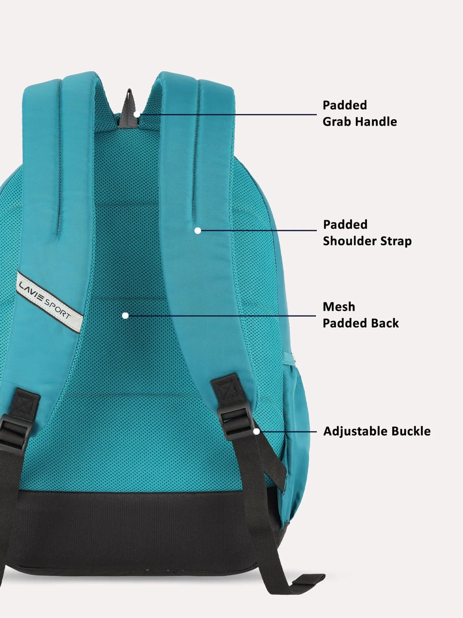 Lavie Sport Diagonal 36L Anti-theft Laptop Backpack For Men & Women | Laptop Bag For Boys & Girls Teal