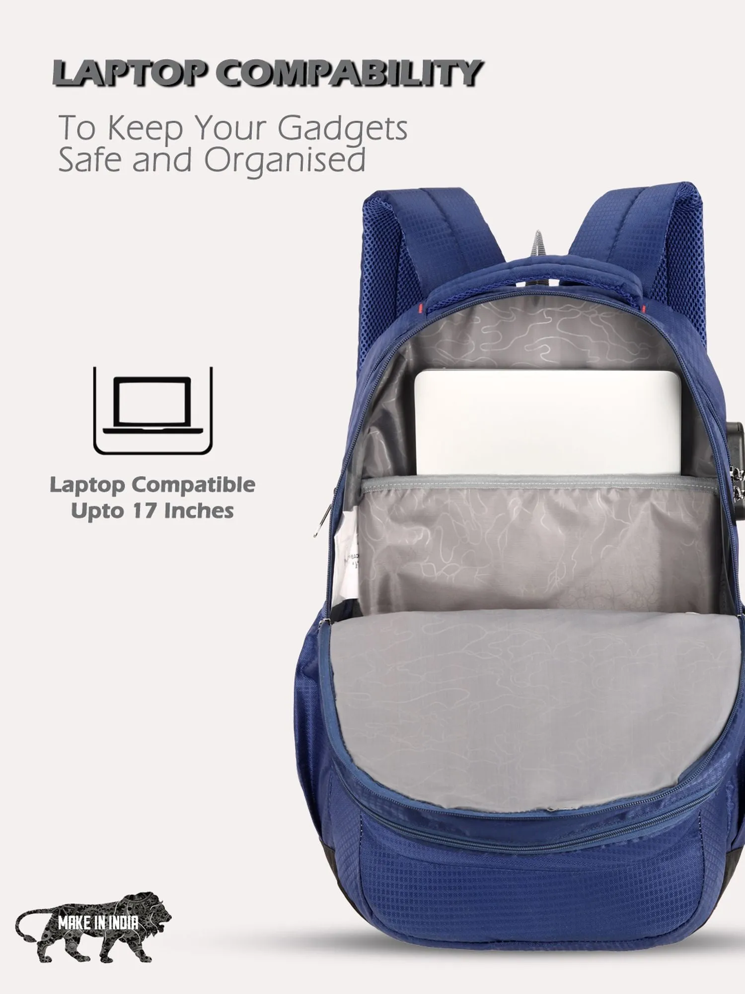 Lavie Sport Graphene 32L Laptop Backpack For Men & Women Navy