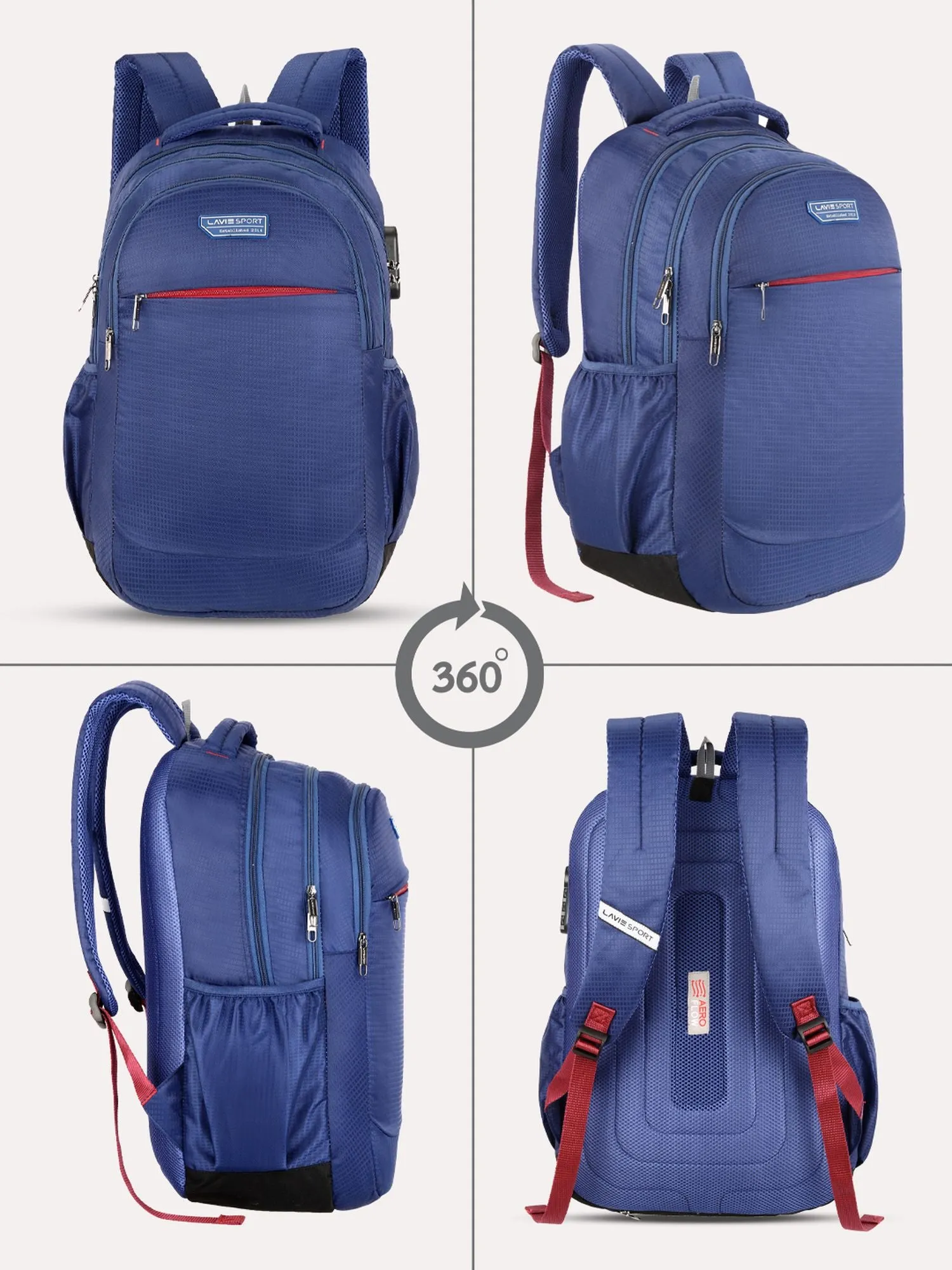 Lavie Sport Graphene 32L Laptop Backpack For Men & Women Navy