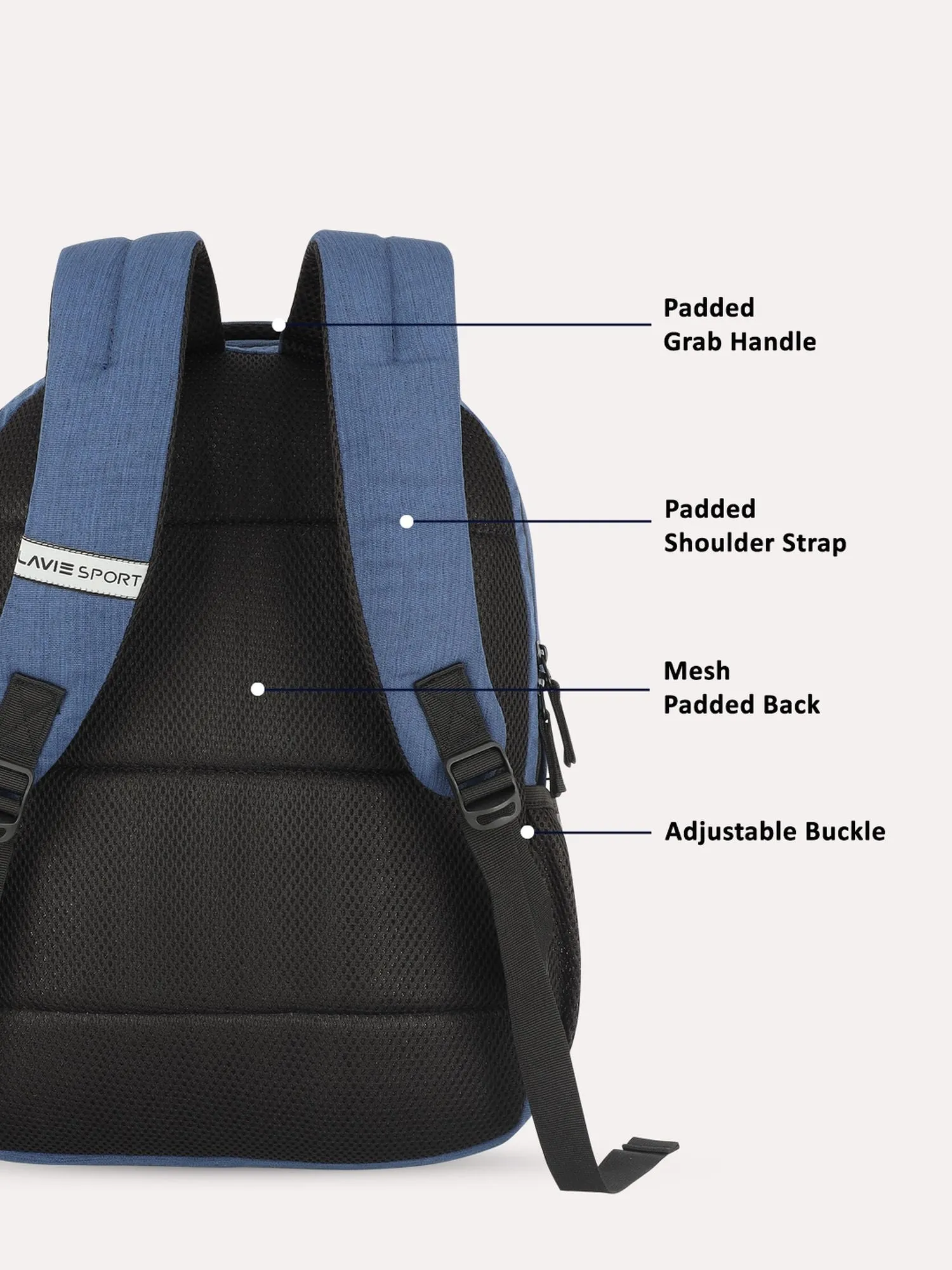 Lavie Sport Pex 21L Laptop Backpack For Men & Women Navy