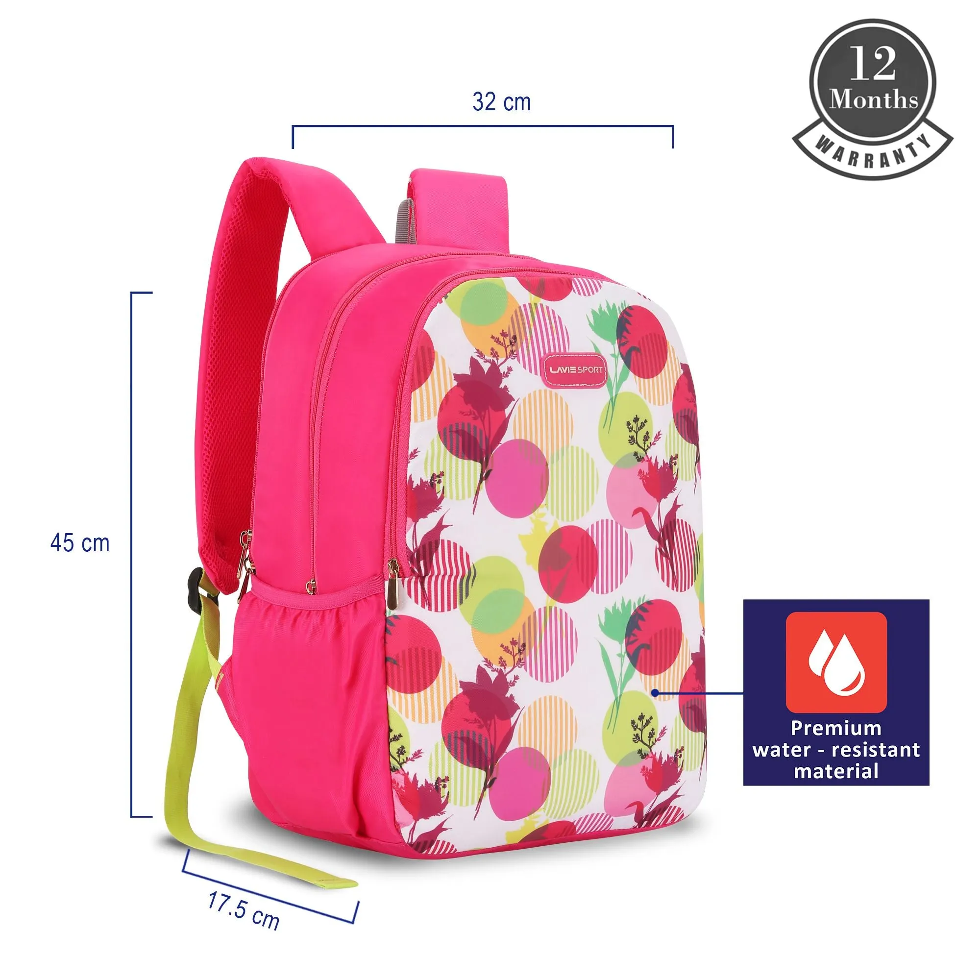 Lavie Sport  Pops 17.5" Boy'S/Girl'S School Bag - 27 Litres Magenta