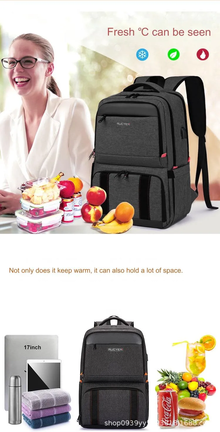 Lunch Backpack, Insulated Cooler Backpack Lunch Box for Men Women with USB Port AB230