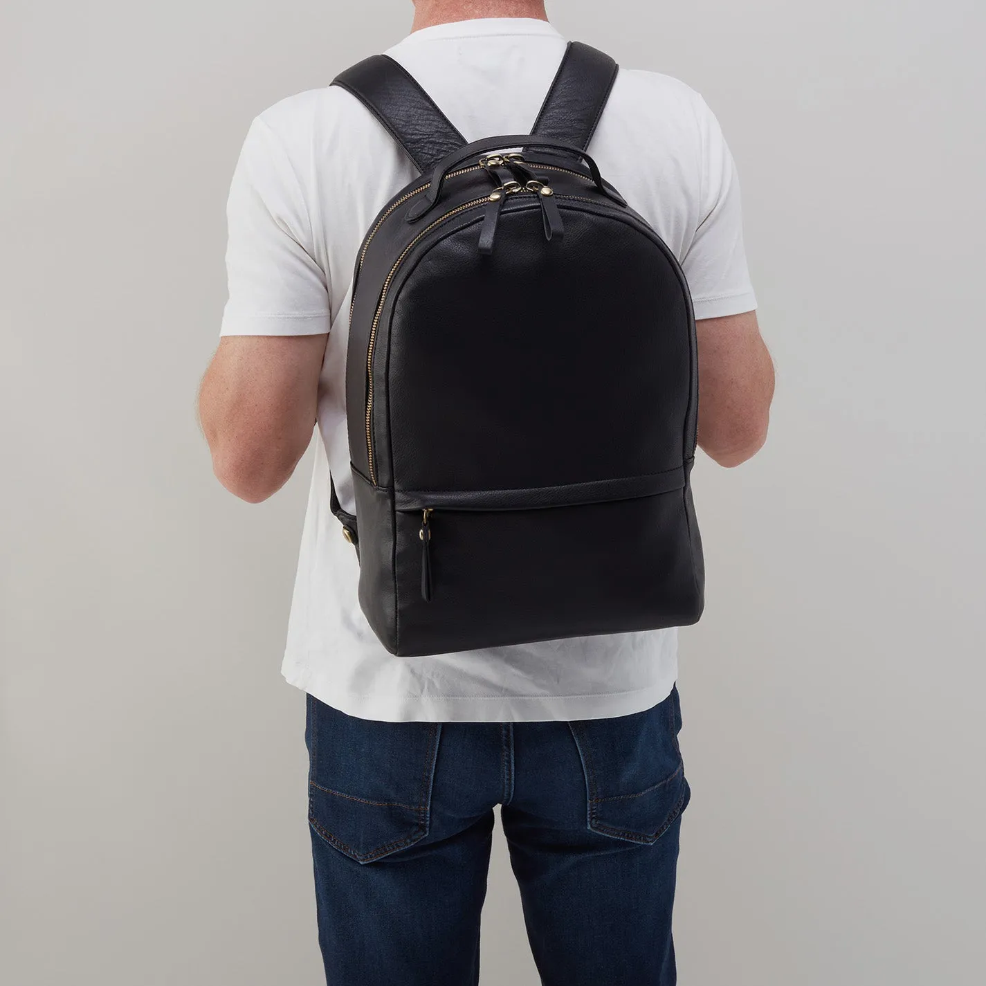 Maddox Backpack in Silk Napa Leather - Black