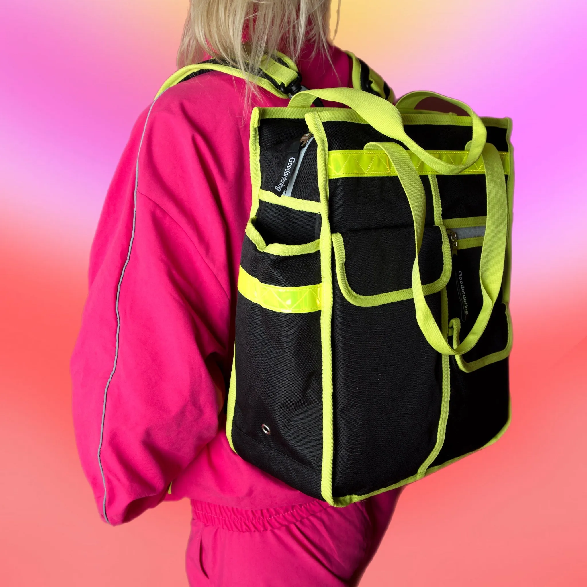 Neon market shopper pannier Klikfix hardware