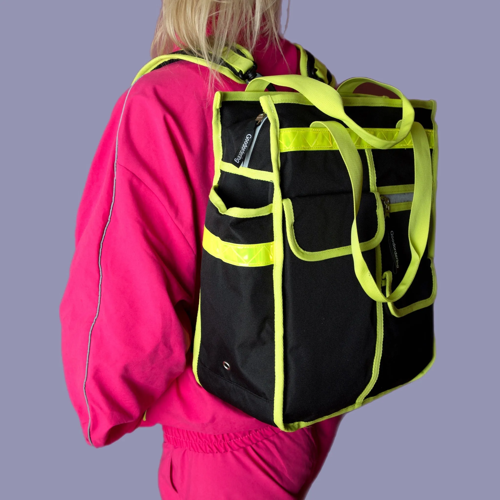 Neon market shopper pannier Klikfix hardware