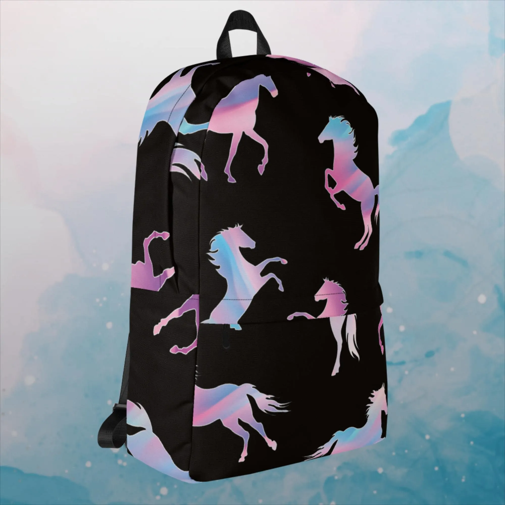 Ombre Horses Pink and Purple Backpack