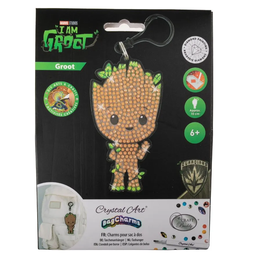 "Groot" Crystal Art Bag Charm Kit MARVEL