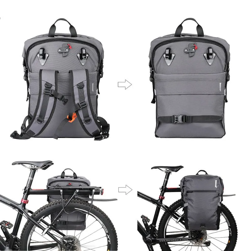 Rhinowalk Bike Pannier Bag 24L Waterproof Bicycle Bag Motor Pannier Backpack