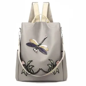 Simple Embroidery backpack. Multiple way To Carry. 1213