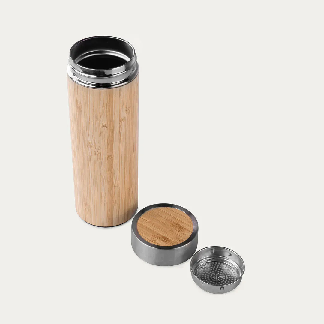 Stay Hydrated in Style with the Premium Bamboo Double Wall Stainless Steel Bottle (500ml) 🌿