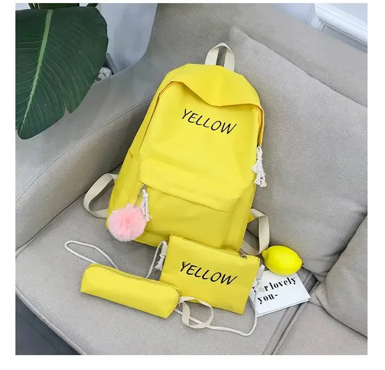 Three PC Korean Style Fashionable Backpack