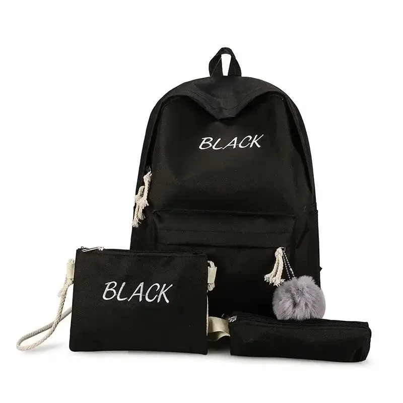 Three PC Korean Style Fashionable Backpack