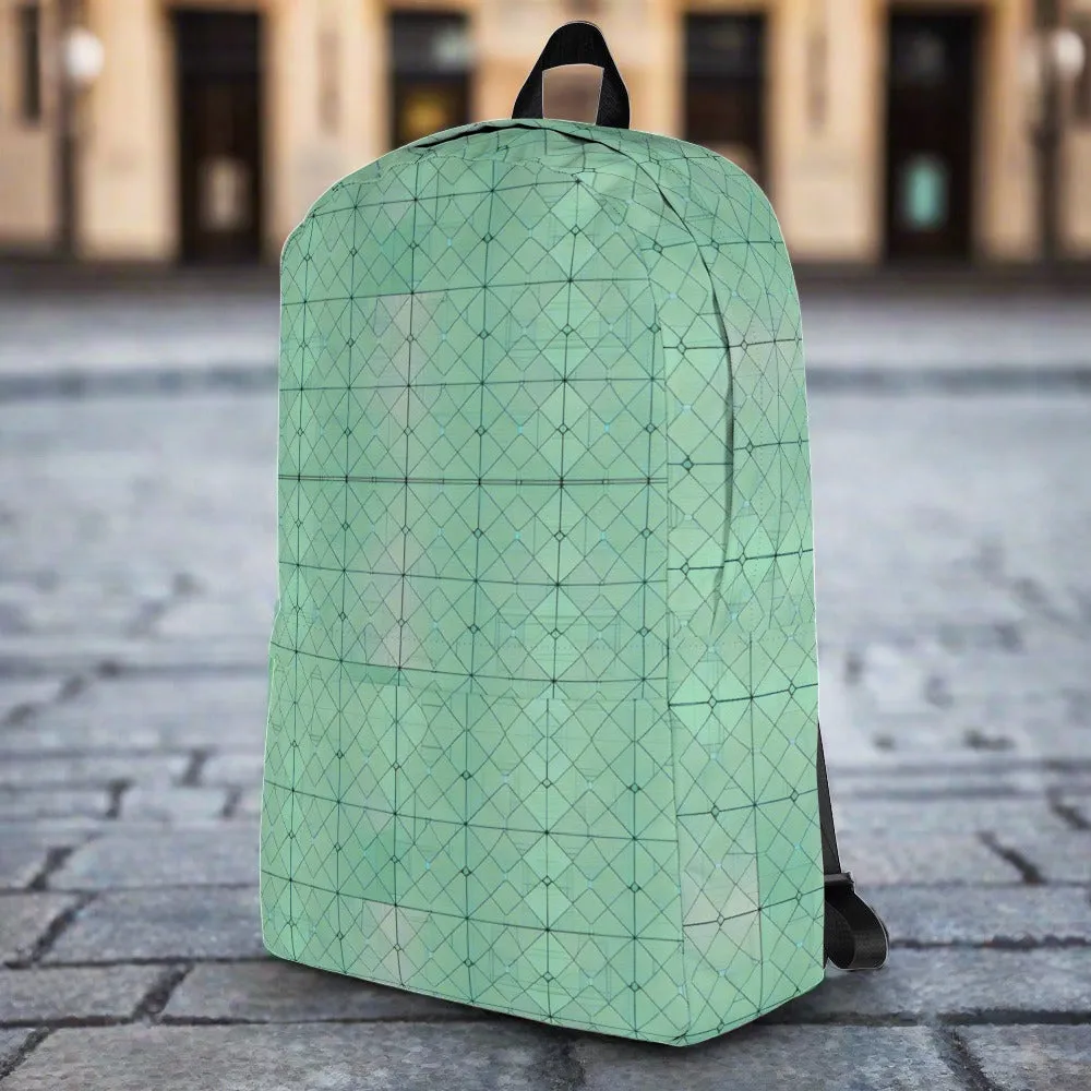 Trendy Geometric Pattern Backpack - Light Green Style