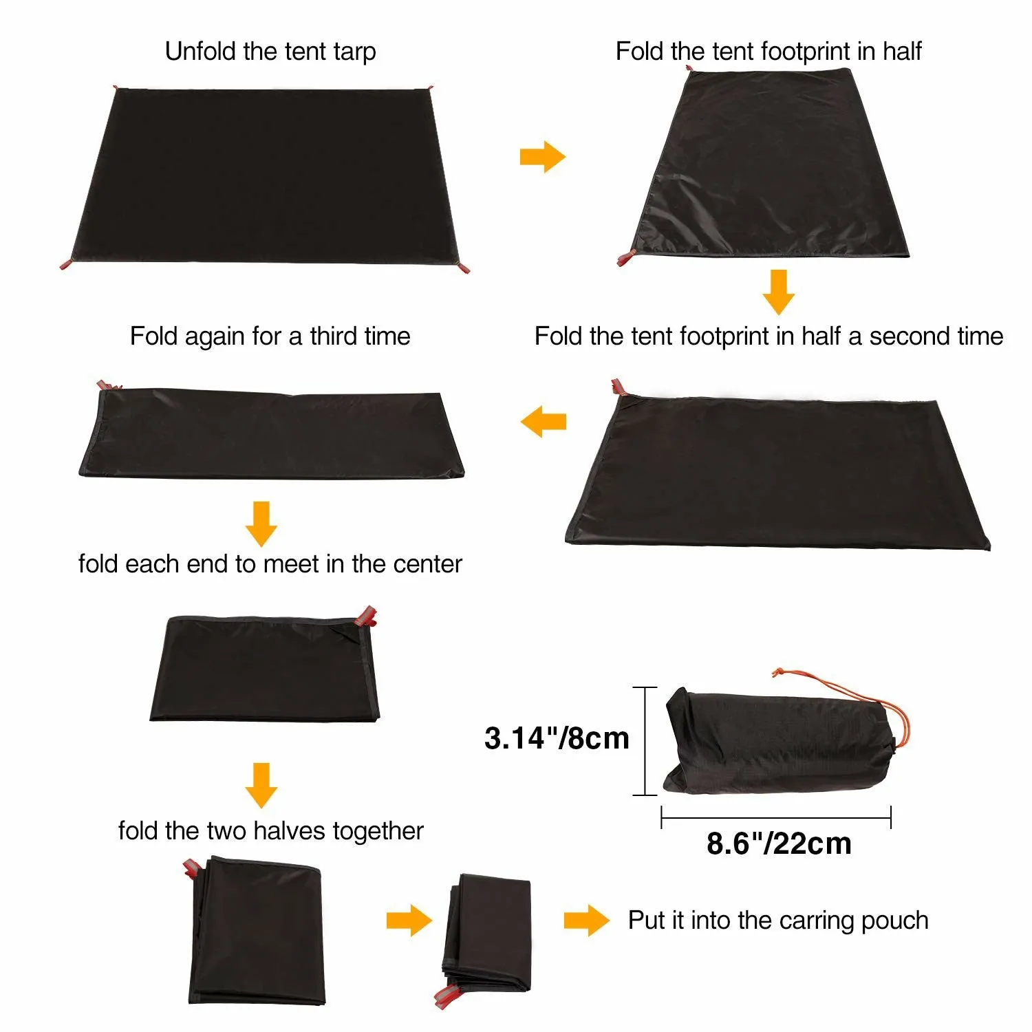 Ultralight Tent Footprint, PU 2000 Waterproof Camping Tent Tarp