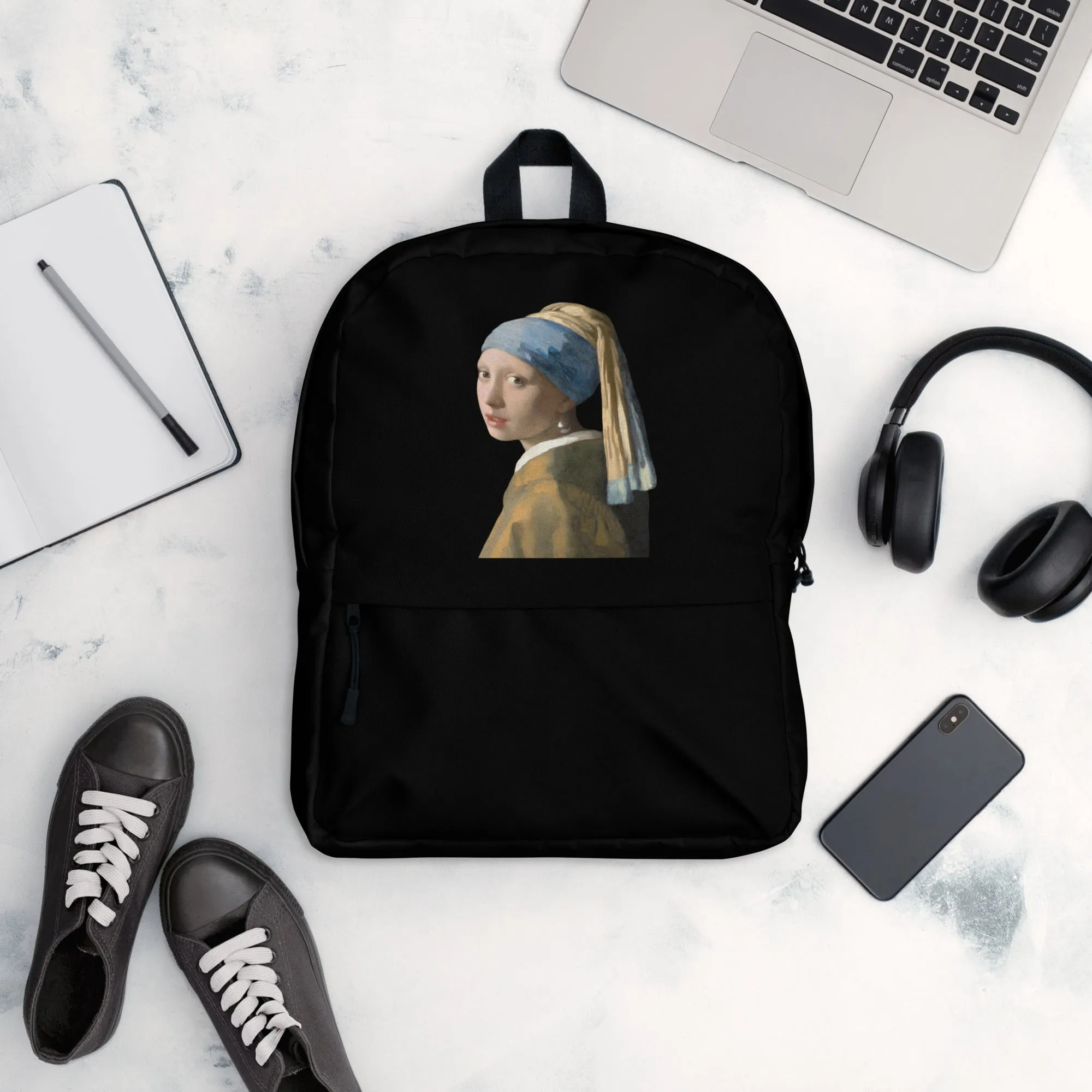 Vermeer Inspired Girl with the pearl earring art backpack