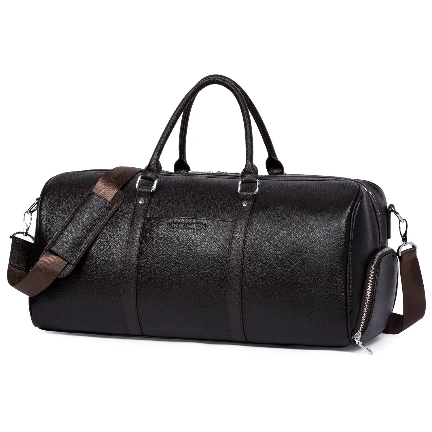 Vixen Oversized Leather Duffle Bag With Shoes Compartment