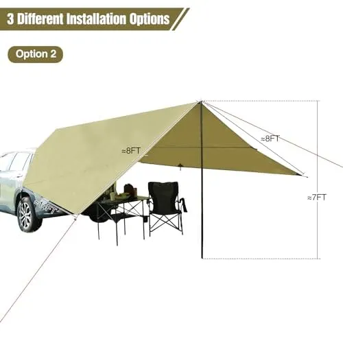 Waterproof Car Awning Shelter Tent with Carrying Bag